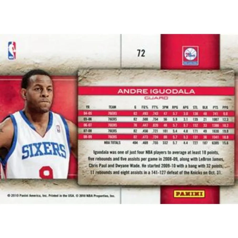 2009 Studio Basketball Card - #72 Andre Iguodala - Picture 2 of 2